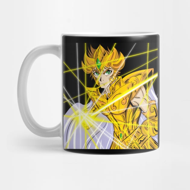 aioria of leo the golden saint in saint seiya arts by jorge_lebeau